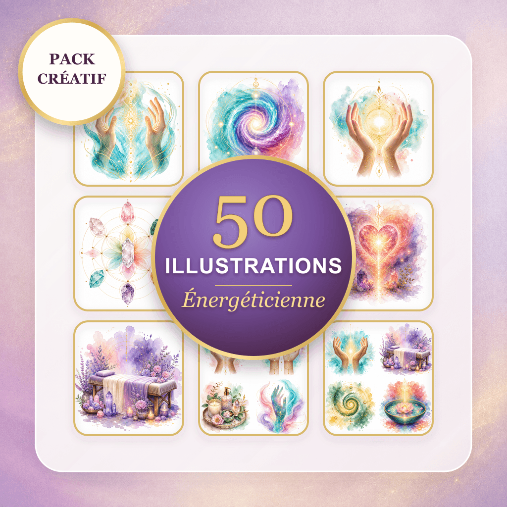 Exemples d'illustrations du pack 50 Illustrations Énergéticienne