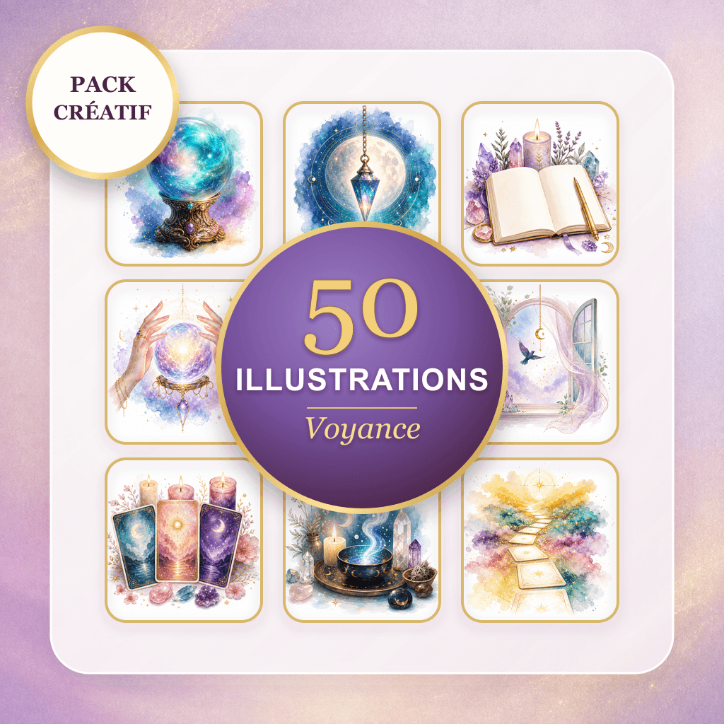 Exemples d'illustrations du pack 50 Illustrations Voyance